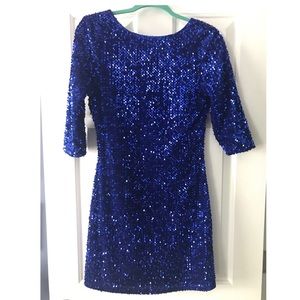 Blue sequins dress
